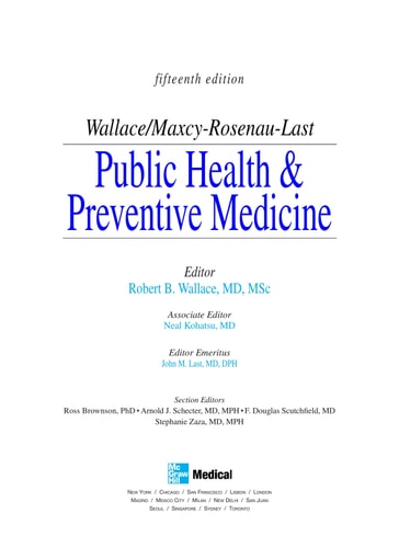 Maxey-Rosenau-Last Public Health and Preventive Medicine (15th Edition)