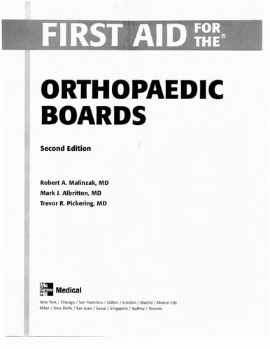 First Aid for the Orthopaedic Boards (2nd Edition)