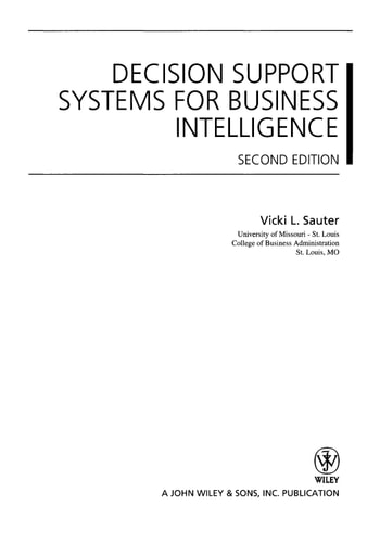 Decision Support Systems for Business Intelligence (2nd Edition)