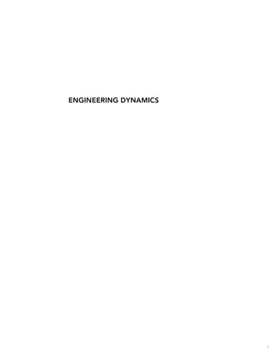Engineering Dynamics A Comprehensive Introduction (1st Edition)