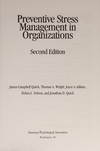Preventive Stress Management in Organizations (2nd Edition)