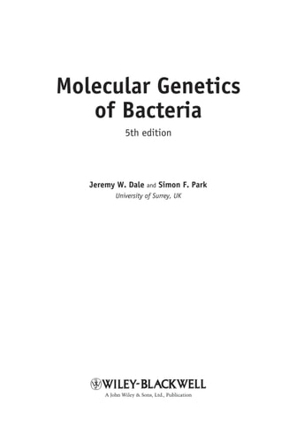 Molecular Genetics of Bacteria (5th Edition)