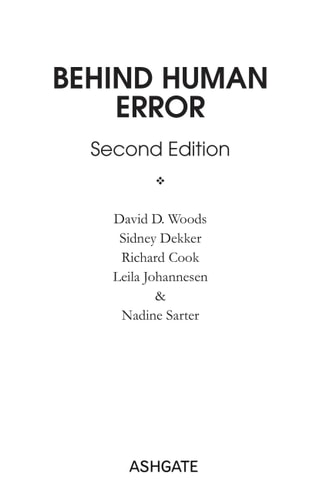 Behind Human Error (2nd Edition)