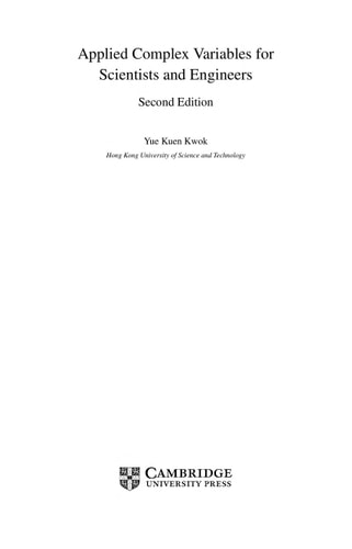 Applied Complex Variables for Scientists and Engineers (2nd Edition)