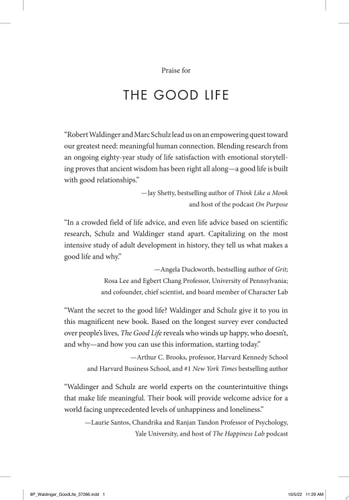The Good Life Lessons from the World's Longest Scientific Study of Happiness (1st Edition)