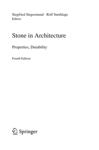 Stone in Architecture (Properties, Durability) (4th Edition)