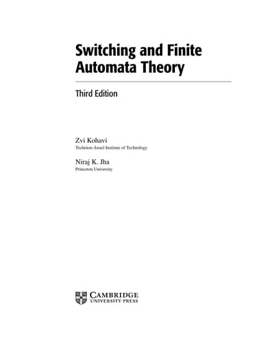 Switching and Finite Automata Theory (3rd Edition)