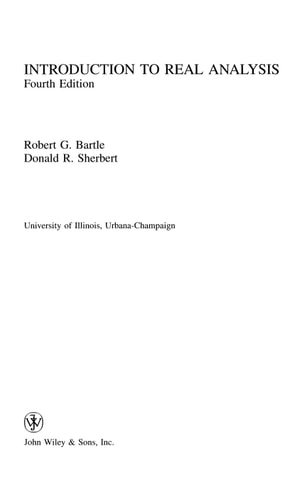 Introduction to Real Analysis (4th Edition)