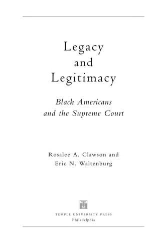 Legacy and Legitimacy (Black Americans and the Supreme Court)