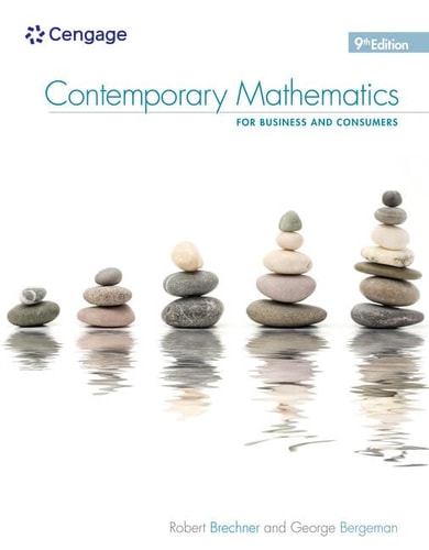Contemporary Mathematics for Business & Consumers, 9th (9th Edition)