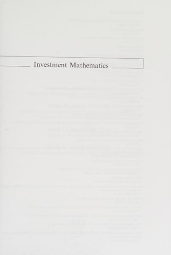 Investment Mathematics (2nd Edition)