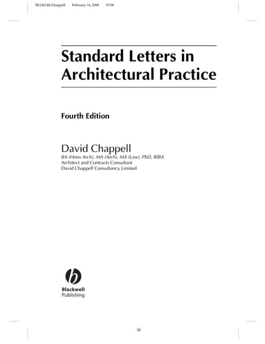 Standard Letters in Architectural Practice (4th Edition)