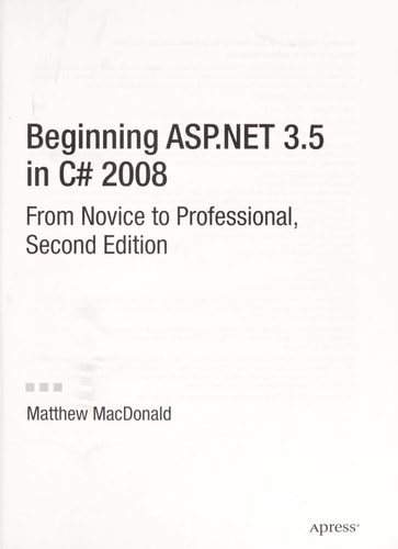 Beginning ASP.NET 3.5 in VB 2008 (From Novice to Professional) (2nd Edition)