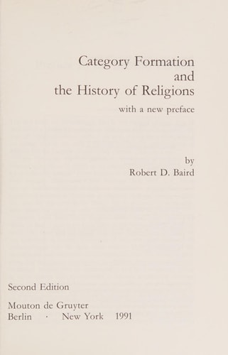 Category Formation and the History of Religions (2nd Edition)